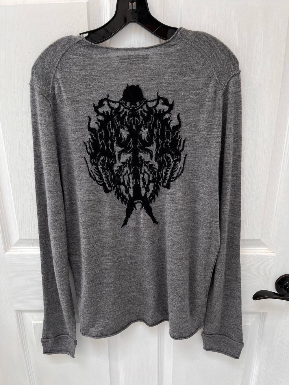 Zadig & Voltaire 100% Merino Wool Monastir Henley Charcoal Grey Sweater Men's L